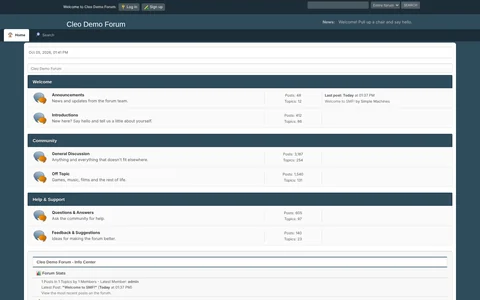 Cleo, a free theme for Simple Machines Forum 2.1