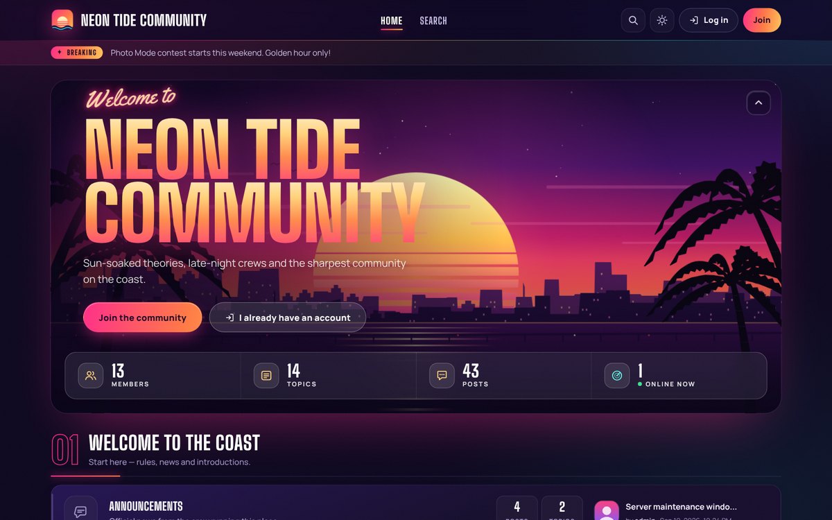 Neon Tide SMF theme
